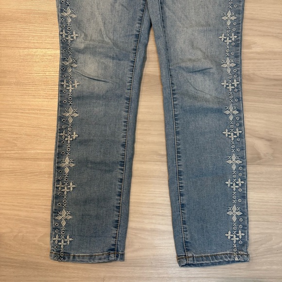 Earl jeans skinny ankle embroidered jeans light wash denim size 4 - Picture 4 of 12